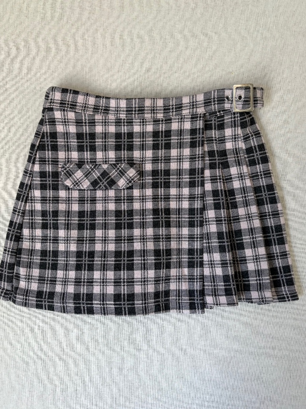 Zara Kids Girls Plaid Skort with Buckle Size 13-14